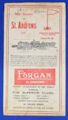 ‘My Score at St Andrews’ Scorecard Forgan St Andrews oldest Club maker in the World – single card