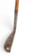 Brown Vardon metal mallet head drop toe high crown oval neck putter stamped medium lie to the sole