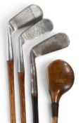 4x D&W Auchterlonie, St Andrews Golf Clubs all with initials ‘J N P’ stamped to the heads – features