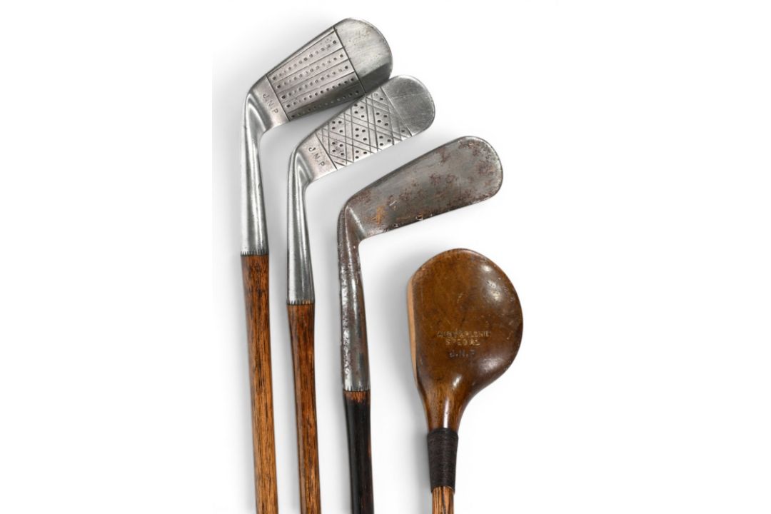 4x D&W Auchterlonie, St Andrews Golf Clubs all with initials ‘J N P’ stamped to the heads – features - Image 1 of 3