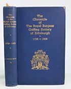 Robbie, Cameron – The Chronicle of the Royal Burgess Golfing Society of Edinburgh 1735-1935, publ’