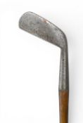 Rare George Nicoll of Leven Patent central guttie face insert rectangular cleek c1895 with