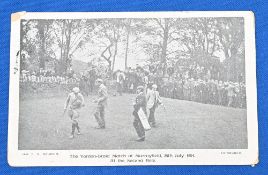 Golf Postcard – ‘The Vardon-Braid Match at Murrayfield 30th July 1904’ at the second hole, Jas C H