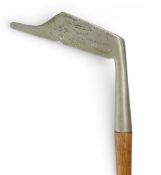 The UOT Putter by JP Cohrane & Son Edinburgh in rustless metal showing the end of blade knotch to