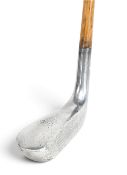 Rarer K Model Mills longnose aluminium mallet head putter fitted with a full length hide grip