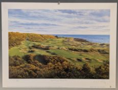 Richard Chorley Royal Dornoch Whinny Brace Golf Print: limited edition print No.445 of 850 Artist
