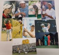 10x Signed Golf Colour Photographs – Golfers Padraig Harrington, Bernard Langer, Paul Lawrie, Tom