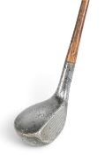 Mills alloy mallet head driver stamped BA model with three rear beechwood inserts with the maker’s