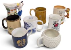 Collection of Golf Themed Mugs, Cups and Tankards (x11). Selection includes: Wade ‘Out of Bounds’