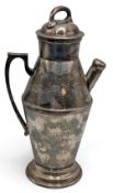 Silverplated Second Flight Richardsons Silver Tournament Old Hickory Coffee Flask, 30cm tall