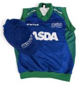 2006 Andrew Flintoff signed Benefit Year Cricket Top and Baseball Cap, size L sleeveless top, with