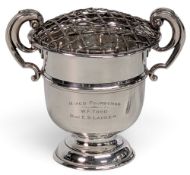 1905 Tramore Irish Golf Club Trophy, awarded to Miss E S Lauder, mixed foursomes silver hallmarked