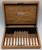 1946 Sutton Golf Club Lady Captain’s Prize set of silver and mother of pearl handled Desert/Fruit