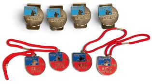 2009 European Golf Tour Member Money Clips x4, and 4 European 2009 Kids on Tour fob badges. From