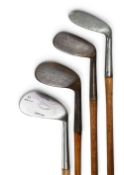 4x Various Golf Clubs - 3x Large head niblicks incl rustless Jas Duncan of Elie stamped Number 8,