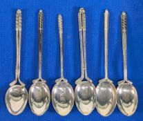 6x Golf themed Teaspoons: similar designs golf clubs and golf ball, assorted makers and ages, in