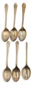 5x Silver Hallmarked Golf Coffee Spoons/Teaspoon, Walker & Hall 1939 plus EPNS golf themed spoon, #
