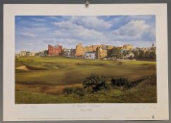 Richard Chorley St Andrew Old Coarse Golf Print, limited edition print No.23 of 50 Artist Proof
