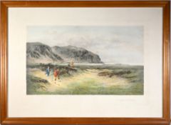 Douglas Adams Golf Lithograph – ‘A Difficult Bunker’ in colour London Published 1894
