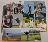 10x Signed Golf Colour Photographs - Golfers Steve Jones, Dustin Johnson, Sean Micheel, Graham