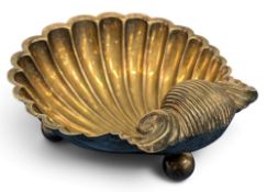 1893 Scottish Musselburgh Golf Club silverplated clam shell scalloped footed Bowl, awarded to A M