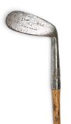 Isaac Williams ‘Jerko’ mashie niblick showing the Gibson star mark with ribbed face with grip