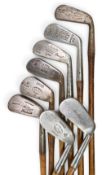 8x Assorted Golf Clubs for restoration or repair with good interesting heads and makers such as