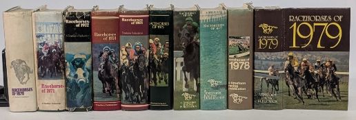 1970-1979 Timeform Horseracing Form Books Collection: a complete run of ten hard back books, all