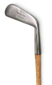 Tom Stewart smooth faced cleek stamped McEwan fitted with a full length period hide grip
