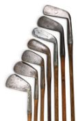 7x Assorted Golf Clubs – mainly smf irons incl Jay McGregor of Ohio mashie niblick, Wm Calder