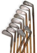 10x Assorted Golf Irons incl Orion mid iron, Ralph Smith L model mid iron, Tom Fernie L model