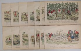Antique Sporting Prints After Herny Thomas Aiken Lithograph Hunting Prints, 18 assorted prints ready