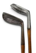 2x Putters - Harry Maguire of Edinburgh Vardon Brown styled high crown metal mallet head putter t/