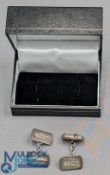 2007 PGA Cup Golf Silver Cufflinks, fully hallmarked, with cup design, in storage case