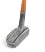 Spalding Brothers Schenectady styled mallet head putter with raised centre crown showing the maker’s