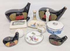 Collection of Golf Themed Ceramic and Porcelain Memorabilia. Selection includes: x2 Douglas McGibbon