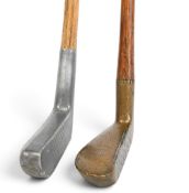 2x Putters - Anderson & Son St Andrews ZoZo style putter with central face insert to the brass