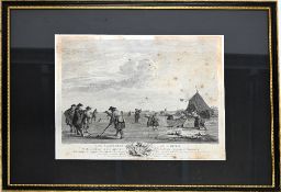 Dutch Golf Engraving by J Aliamet ‘Les Amusements de l’Hiver’ – depicts a scene of Dutchmen