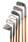 2x Smith’s Patent anti-shank irons incl a mashie with a deep head but devoid of maker’s marks, the