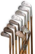 10x Assorted Golf Irons – features a good selection of mashies, cleek and mid irons to incl the