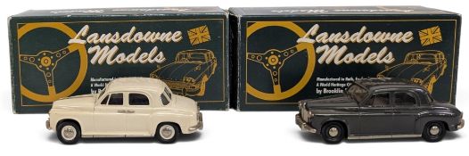Brooklin Models, a boxed pair of 1:43 Scale Lansdowne Models Series white metal model vehicles:
