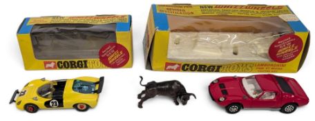 Corgi Whizzwheel Boxed Diecast Cars, to include: No.342 Lamborghini P400 GT Miura comprising of