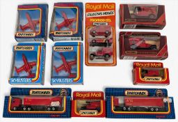 A Collection of Matchbox Royal Mail Themed Articulated Vehicles boxed, to include Skybusters x 4,