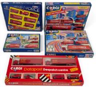5x Corgi Royal Mail Parcel Force Gift Sets, J3214/1, Parcel Force Despatch Set, Superhauler 92610,