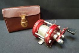 ABU AMBASSADOR RED FISHING REEL no 5000 in leather case