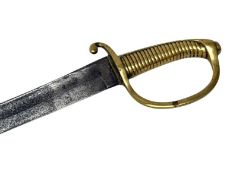 A French Briquet Model 1767 Sword, with 61cm single-edged curved blade with full-length wide