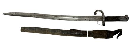 A Turkish M1872 Pattern bayonet, for the Peabody Rifle, made in the US by Providence Tool Company,
