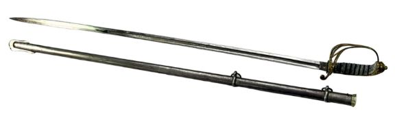 A Victorian Infantry Officer's 1845/1854 pattern sword, with 32.5-inch single-edged pipe-back