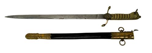 A George V Royal Navy Midshipman's Dress Dirk, 450mm single-edge blade with spear tip, typical