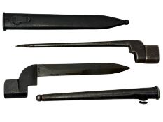 Two various Lee Enfield bayonets comprising a No.4 MkII 'pig sticker' type manufactured by Savage-